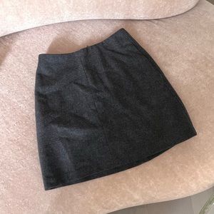 Aritzia Grey Wool Mini Skirt